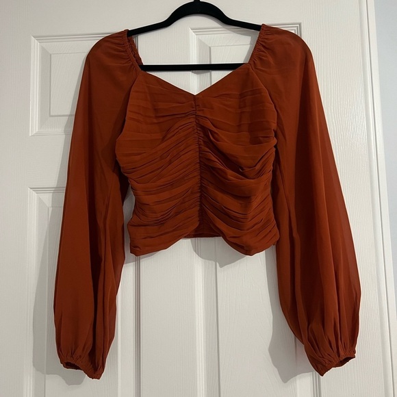 Abercrombie & Fitch women’s burnt orange long sleeve blouse - Picture 1 of 4